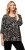 Ulla Popken Number Print 3/4 Sleeve Tee Black - Bedruckte T-shirts für herren - Bedruckte Damen-T-Shirts