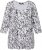 Ulla Popken Number Print 3/4 Sleeve Tee Snow White - Bedruckte T-shirts für herren - Bedruckte Damen-T-Shirts