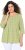 Ulla Popken Flower Print 3/4 Sleeve A-Line Tee Lime - Bedruckte T-shirts für herren - 