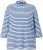 Ulla Popken Striped 3/4 Sleeve Turtleneck Tee Light Blue - Bedruckte T-shirts für herren - 