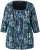Ulla Popken Graphic Print Square Neck Tee Black - Bedruckte T-shirts für herren - 