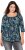 Ulla Popken Graphic Print Square Neck Tee Black - Bedruckte T-shirts für herren - 