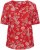 Kaffe Curve Ami Short Sleeve Blouse Printed Poppy Red - Blusen & Tuniken - 