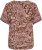 Kaffe Curve Ami Short Sleeve Blouse Printed Henna Brown - Blusen & Tuniken - 