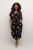 Kaffe Curve Jenna Kleid Schwarz/Brown Flower Print - Kleider - 