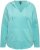 Ulla Popken Open Edged Long Sleeve V-Neck Hoodie Mint Green - Hoodies & Sweatshirts - 