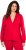 Ulla Popken Plunge Neck Long Sleeve Hoodie Salsa Red - Hoodies & Sweatshirts - 