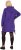 Ulla Popken Longline Lace Up Hoodie Purple - Hoodies & Sweatshirts - 