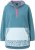 Ulla Popken Floral Detail Fleece Hoodie Ice Green - Hoodies & Sweatshirts - 