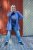 Ulla Popken Tiered Flounce Panel Zip Up Hoodie Atlantic Blue - Hoodies & Sweatshirts - 
