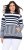Ulla Popken Oversized Striped Long Sleeve Hoodie Ink Blue - Hoodies & Sweatshirts - 