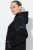 Ulla Popken Mix Fabric Reflective Trim Zip Hoodie Black - Hoodies & Sweatshirts - Kuschelige Sweatshirts & Strick