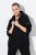 Ulla Popken Mix Fabric Reflective Trim Zip Hoodie Black - Hoodies & Sweatshirts - Kuschelige Sweatshirts & Strick