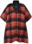 Ulla Popken Oversized Plaid Wing Collar Poncho Red Orange - Jacken - Damenjacken in großen Größen