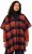 Ulla Popken Oversized Plaid Wing Collar Poncho Red Orange - Jacken - Damenjacken in großen Größen
