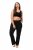 Ulla Popken Bootcut Elastic Waist Cotton French Terry Sport Pants Black - Ulla Popken - Ulla Popken Große Größen