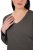 Ulla Popken Back To Basics V-Neck Relaxed Fit Cotton Tee Graphite Grey - T-Shirts - T-Shirts für Damen