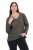 Ulla Popken Back To Basics V-Neck Relaxed Fit Cotton Tee Graphite Grey - T-Shirts - T-Shirts für Damen