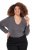 Ulla Popken Back To Basics V-Neck Relaxed Fit Cotton Tee Graphite Grey - T-Shirts - T-Shirts für Damen