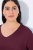Ulla Popken Back To Basics V-Neck Relaxed Fit Cotton Tee Dark Berry - T-Shirts - T-Shirts für Damen