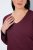 Ulla Popken Back To Basics V-Neck Relaxed Fit Cotton Tee Dark Berry - T-Shirts - T-Shirts für Damen