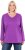 Ulla Popken Back To Basics V-Neck Relaxed Fit Cotton Tee Purple - T-Shirts - 