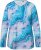Ulla Popken Marble Ski Top with Gaiter Bright Turquoise - Bedruckte T-shirts für herren - 