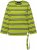 Ulla Popken Striped Hem Long Sleeve Tee Apple Green - Bedruckte T-shirts für herren - 