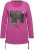 Ulla Popken Tie Hem Long Sleeve Graphic Tee Berry - Bedruckte T-shirts für herren - Bedruckte Damen-T-Shirts
