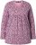 Ulla Popken Geometric Print 3/4 Sleeve Pleated Tee Raspberry - Bedruckte T-shirts für herren - 