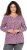Ulla Popken Geometric Print 3/4 Sleeve Pleated Tee Raspberry - Bedruckte T-shirts für herren - 
