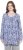 Ulla Popken Allover Printed Pleated Long Sleeve Tee Dark Blue - Bedruckte T-shirts für herren - 