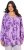 Ulla Popken Allover Printed Pleated Long Sleeve Tee Lavender - Bedruckte T-shirts für herren - 