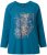 Ulla Popken Inverted Seam Long Sleeve Graphic Tee Teal - Bedruckte T-shirts für herren - 