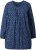 Ulla Popken Pleated Confetti Print Long Sleeve Tee Ink Blue - Bedruckte T-shirts für herren - 