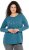 Ulla Popken Dream Rhinestone Lettering Long Sleeve Tee Teal - Bedruckte T-shirts für herren - Bedruckte Damen-T-Shirts