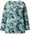 Ulla Popken Abstract Print Long Sleeve Tee Teal Green - Bedruckte T-shirts für herren - 