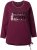 Ulla Popken Your Story Sequined Long Sleeve Tunic Tee Dark Ruby - Bedruckte T-shirts für herren - 