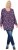 Ulla Popken Pleated Long Sleeve Floral Knit Tunic Ink Blue - Bedruckte T-shirts für herren - 
