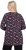 Ulla Popken Peppermint Tree V-Neck Holiday Cotton Long Sleeve Knit Tunic Black - Bedruckte T-shirts für herren - Bedruckte Damen-T-Shirts
