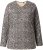 Ulla Popken Leopard Print Long Sleeve Ski Tee Black - Bedruckte T-shirts für herren - 