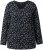 Ulla Popken Allover Printed Long Sleeve Tee Black - Bedruckte T-shirts für herren - 