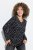 Ulla Popken Allover Printed Long Sleeve Tee Black - Bedruckte T-shirts für herren - Bedruckte Damen-T-Shirts