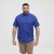 North Latitude Shirt Linen Cotton Short Sleeve Blue - Herrenhemden in großen Größen - Herrenhemden in großen Größen
