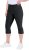 Ulla Popken Bengaline Elastic Waist Stretch Capri Pants Black - Jeans & Hosen in Großen Größen – Plus Size Damenmode - 
