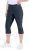 Ulla Popken Bengaline Elastic Waist Stretch Capri Pants Navy Blue - Jeans & Hosen in Großen Größen – Plus Size Damenmode - 