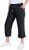 Ulla Popken Cool Linen Elastic Waist Capri Pants Black - Jeans & Hosen in Großen Größen – Plus Size Damenmode - Jeans & Hosen, EU 42–70