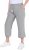 Ulla Popken Cool Linen Elastic Waist Capri Pants Light Grey Melange - Jeans & Hosen in Großen Größen – Plus Size Damenmode - Jeans & Hosen, EU 42–70