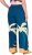 Ulla Popken Abstract Landscape Elastic Waist Palazzo Pants Blue - Jeans & Hosen in Großen Größen – Plus Size Damenmode - 