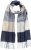 Ulla Popken Checked Fringed Hem Scarf Dark Putty - Accessoires - Schals für Damen